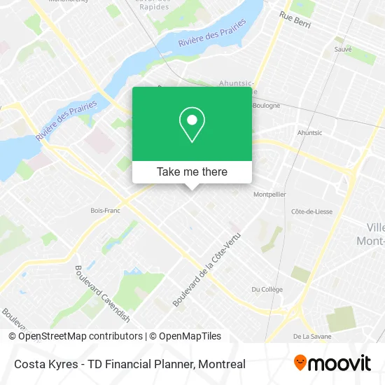 Costa Kyres - TD Financial Planner map