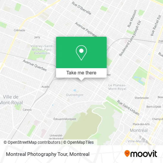 Montreal Photography Tour map