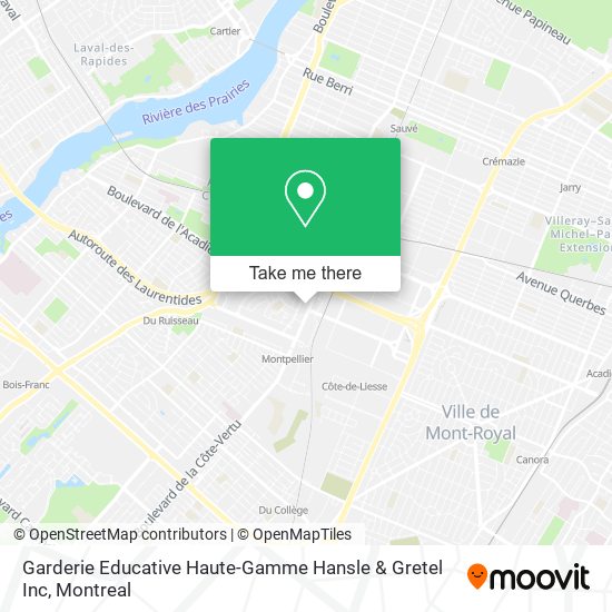 Garderie Educative Haute-Gamme Hansle & Gretel Inc map