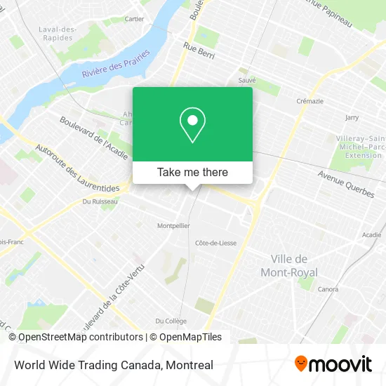 World Wide Trading Canada map