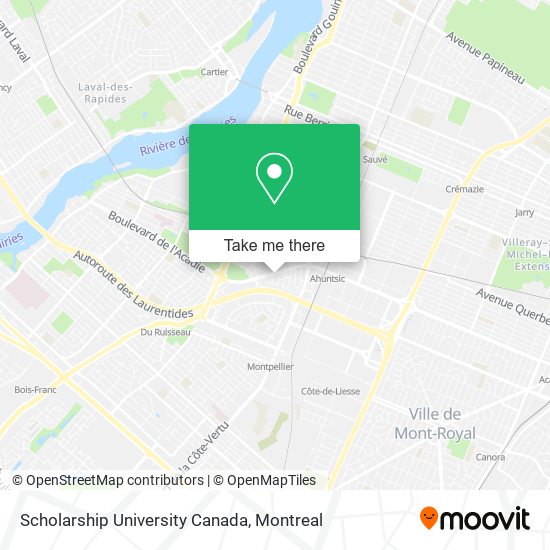 Scholarship University Canada map