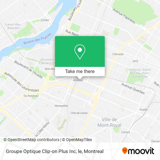 Groupe Optique Clip-on Plus Inc, le map