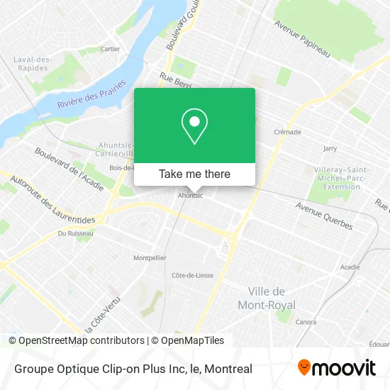 Groupe Optique Clip-on Plus Inc, le map
