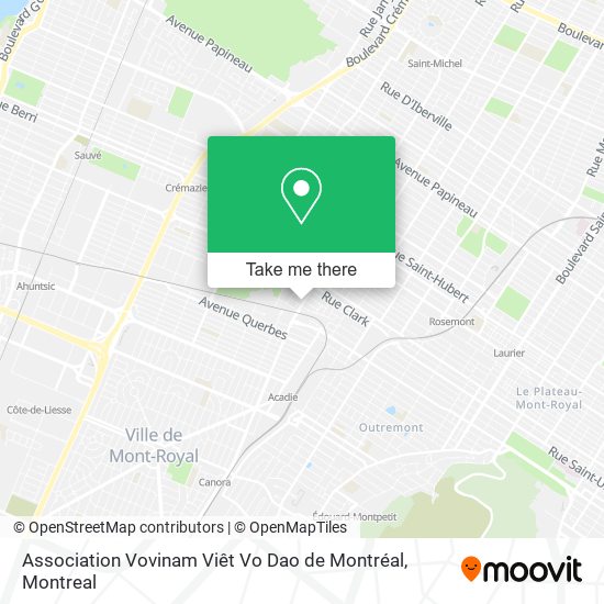 Association Vovinam Viêt Vo Dao de Montréal map