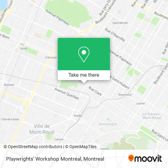 Playwrights' Workshop Montréal map