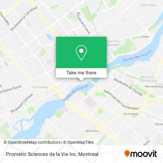 Prometic Sciences de la Vie Inc map