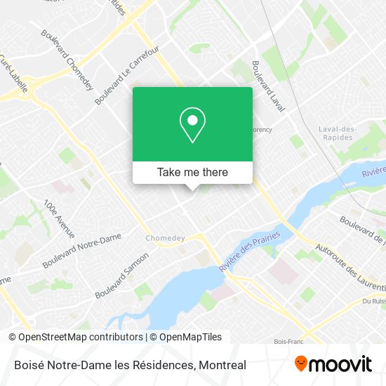 Boisé Notre-Dame les Résidences map