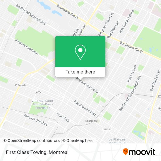 First Class Towing map