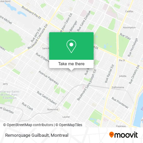 Remorquage Guilbault map
