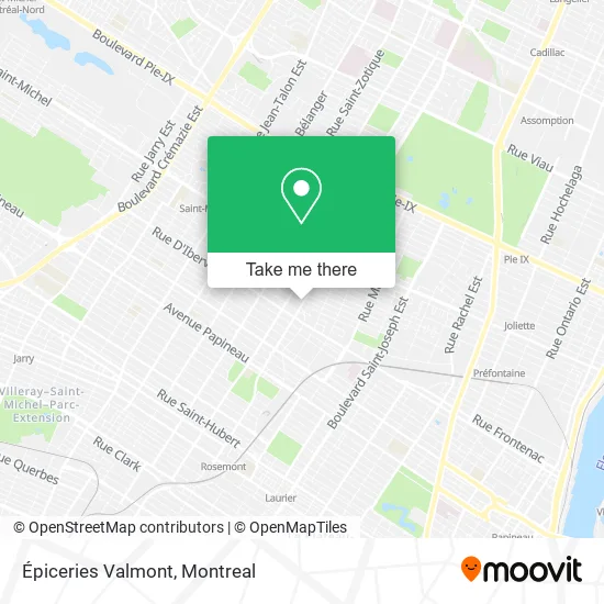 Épiceries Valmont map