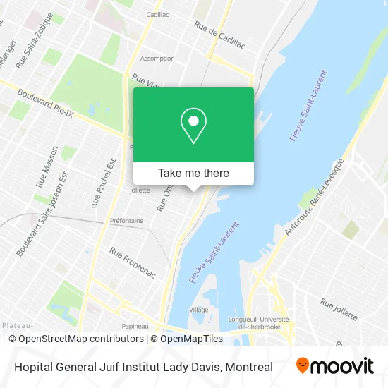 Hopital General Juif Institut Lady Davis map