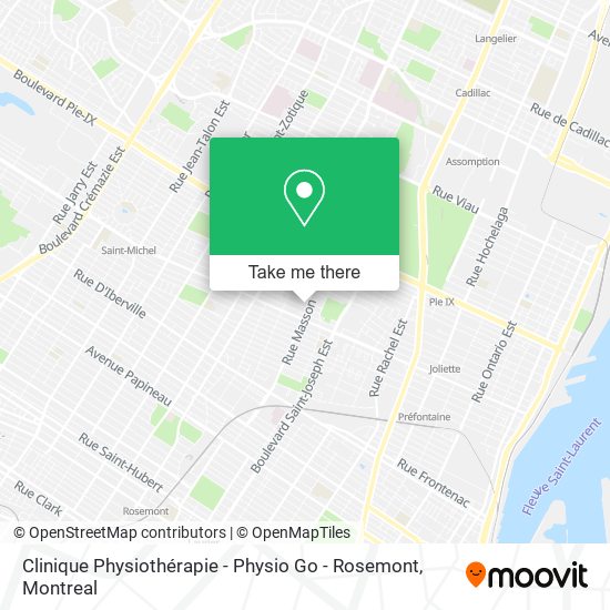 Clinique Physiothérapie - Physio Go - Rosemont map