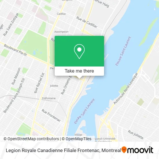 Legion Royale Canadienne Filiale Frontenac map