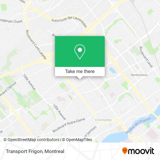 Transport Frigon map