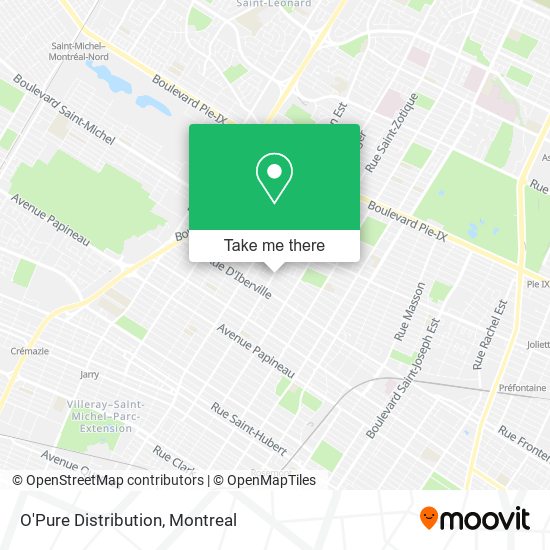 O'Pure Distribution map