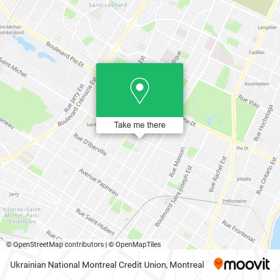 Ukrainian National Montreal Credit Union map