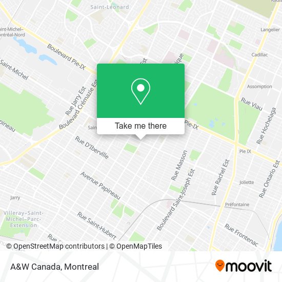 A&W Canada map