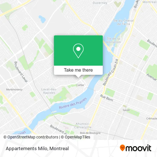 Appartements Milo map