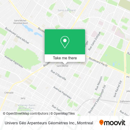 Univers Géo Arpenteurs Géomètres Inc. map