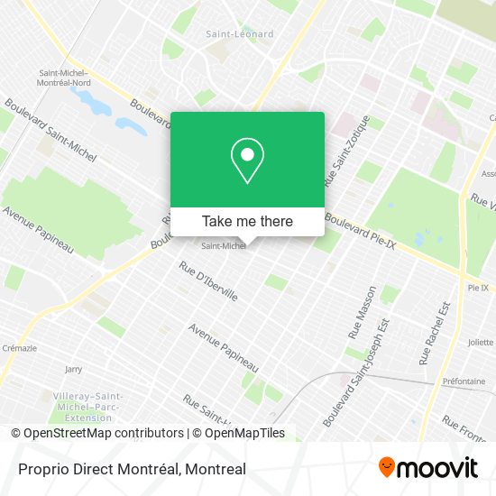 Proprio Direct Montréal map