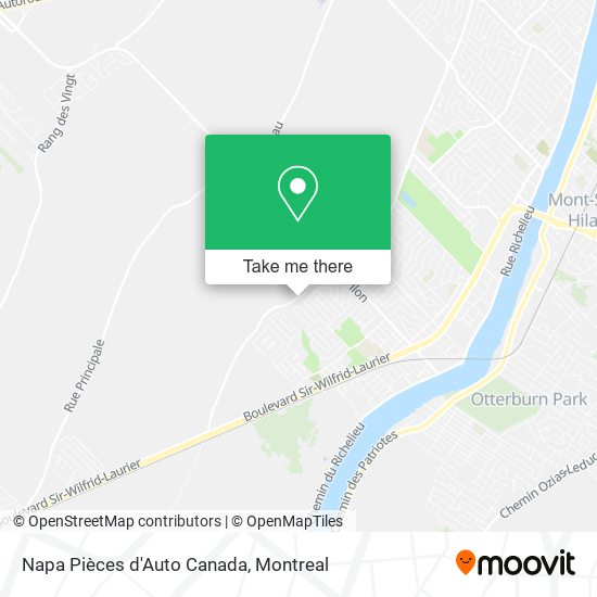 Napa Pièces d'Auto Canada map