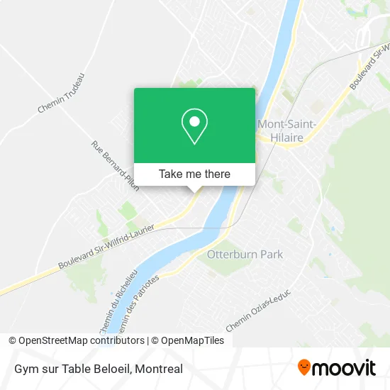 Gym sur Table Beloeil map