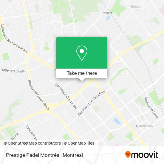 Prestige Padel Montréal map
