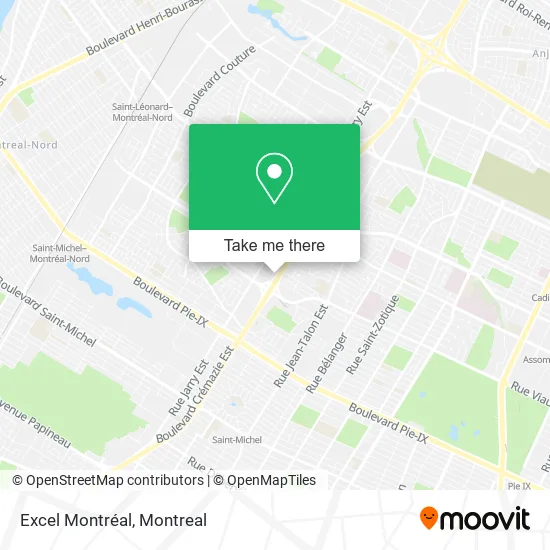 Excel Montréal map