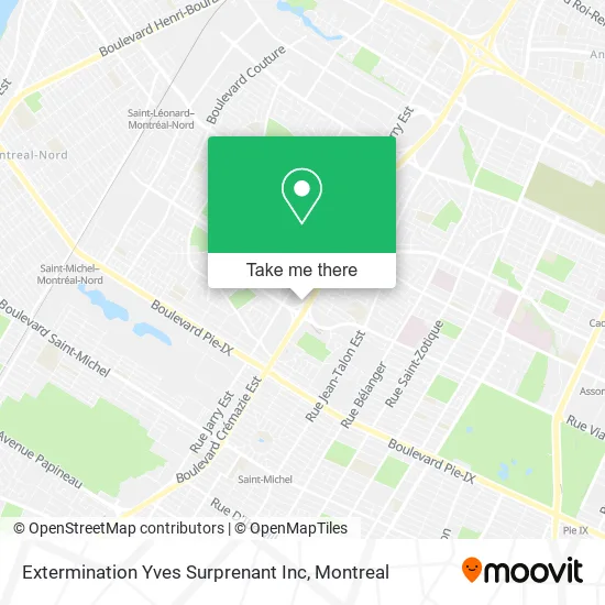 Extermination Yves Surprenant Inc map