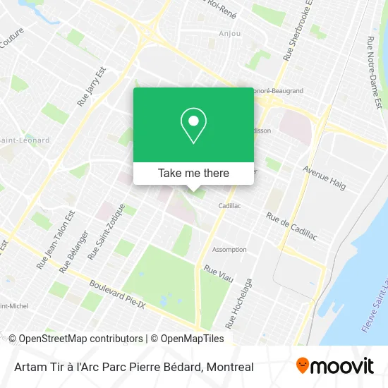 Artam Tir à l'Arc Parc Pierre Bédard map