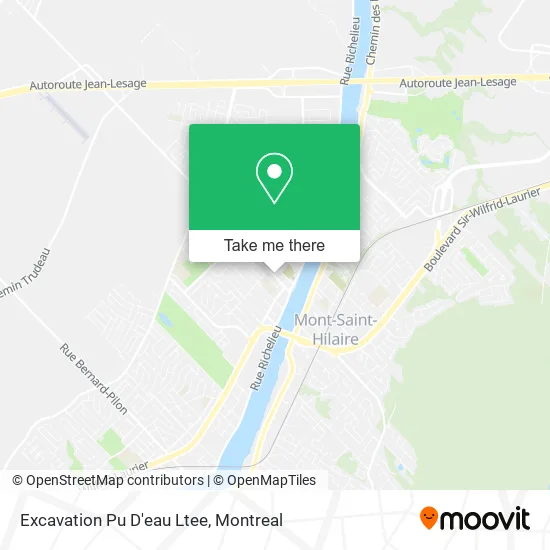 Excavation Pu D'eau Ltee map