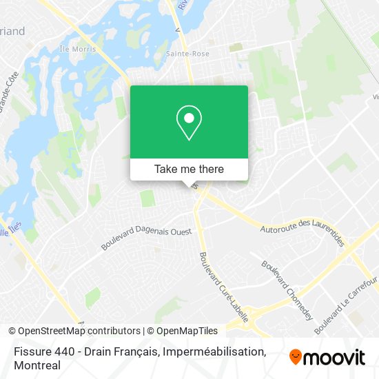 Fissure 440 - Drain Français, Imperméabilisation map