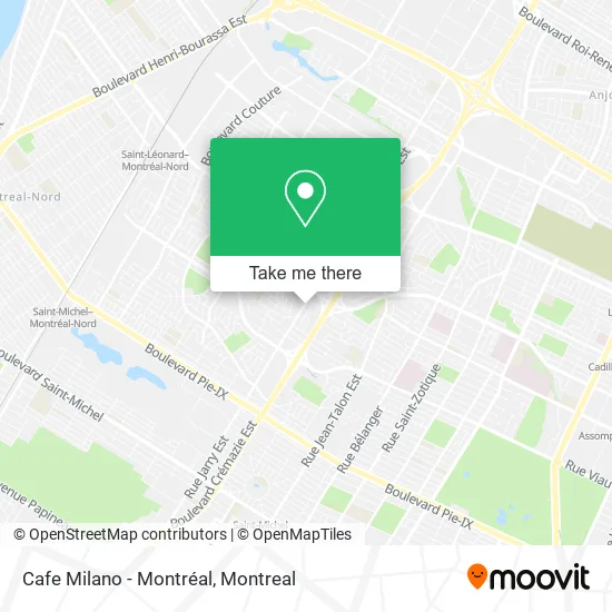 Cafe Milano - Montréal map