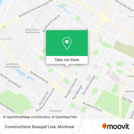 Constructions Beaupel Ltee map