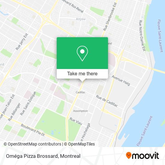 Oméga Pizza Brossard map