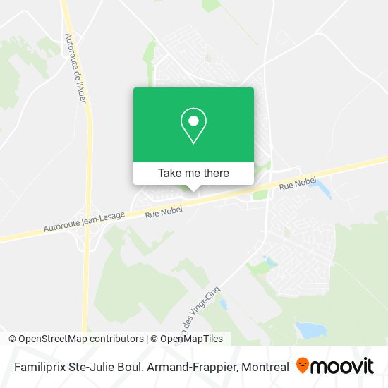 Familiprix Ste-Julie Boul. Armand-Frappier map