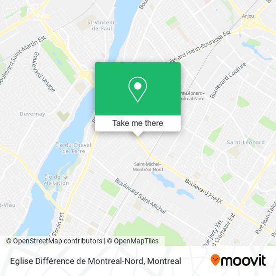 Eglise Différence de Montreal-Nord map