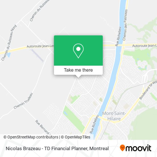 Nicolas Brazeau - TD Financial Planner map