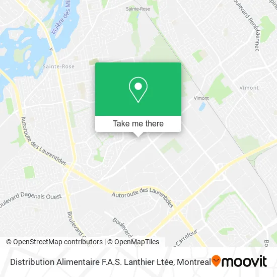 Distribution Alimentaire F.A.S. Lanthier Ltée map