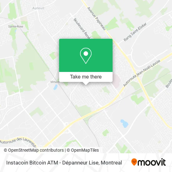 Instacoin Bitcoin ATM - Dépanneur Lise map