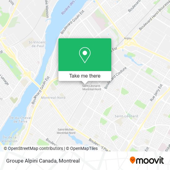 Groupe Alpini Canada map
