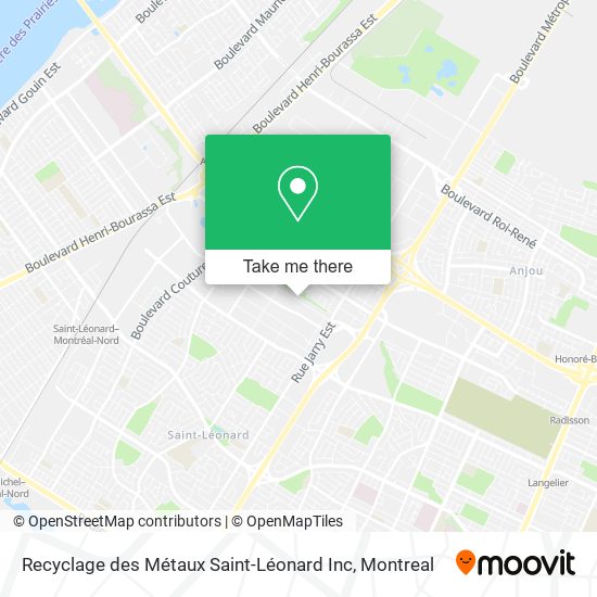Recyclage des Métaux Saint-Léonard Inc map