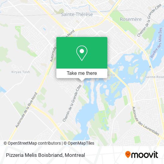 Pizzeria Melis Boisbriand map