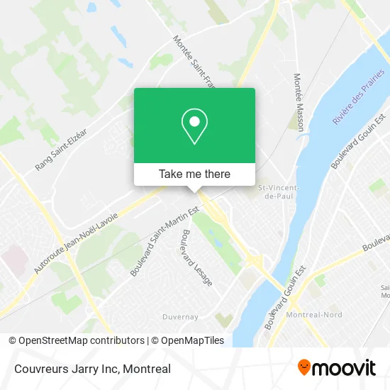 Couvreurs Jarry Inc map