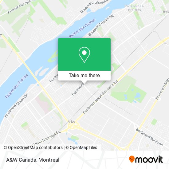 A&W Canada map