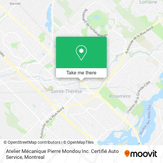 Atelier Mécanique Pierre Mondou Inc. Certifié Auto Service map
