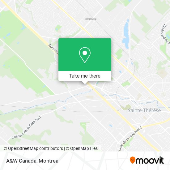 A&W Canada map