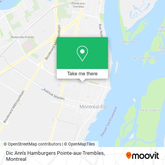 Dic Ann's Hamburgers Pointe-aux-Trembles map