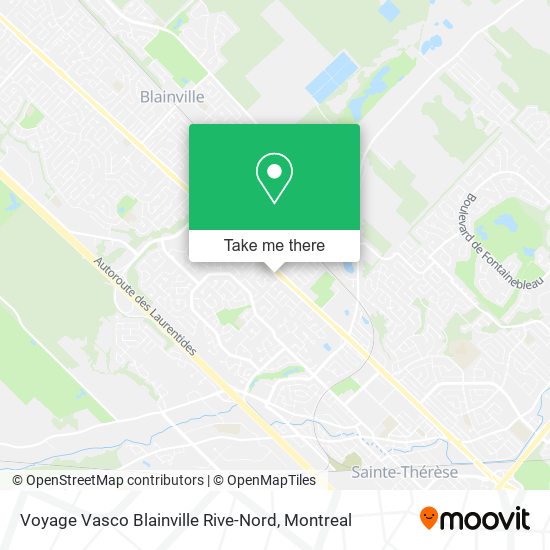 Voyage Vasco Blainville Rive-Nord map