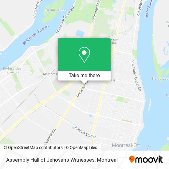 Assembly Hall of Jehovah's Witnesses map